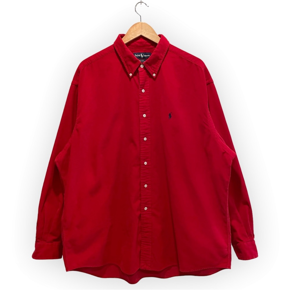 Men’s Ralph Lauren Crimson Red Corduroy Blake Button-Up Shirt - Estimated XL